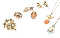 A Collection of Yellow Gold, Gold Tone and Gemstone Jewelry, 19.70 dwts.