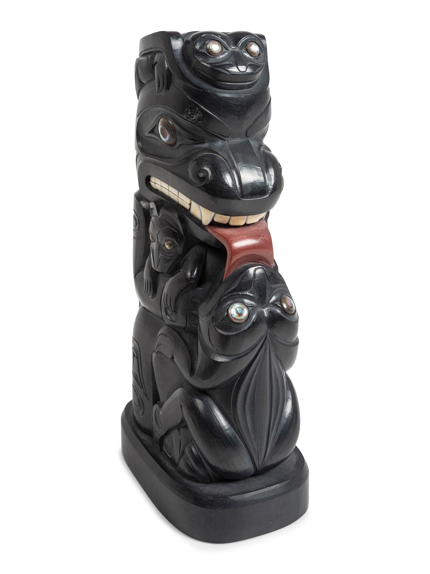 Carved Argillite Totem Pole