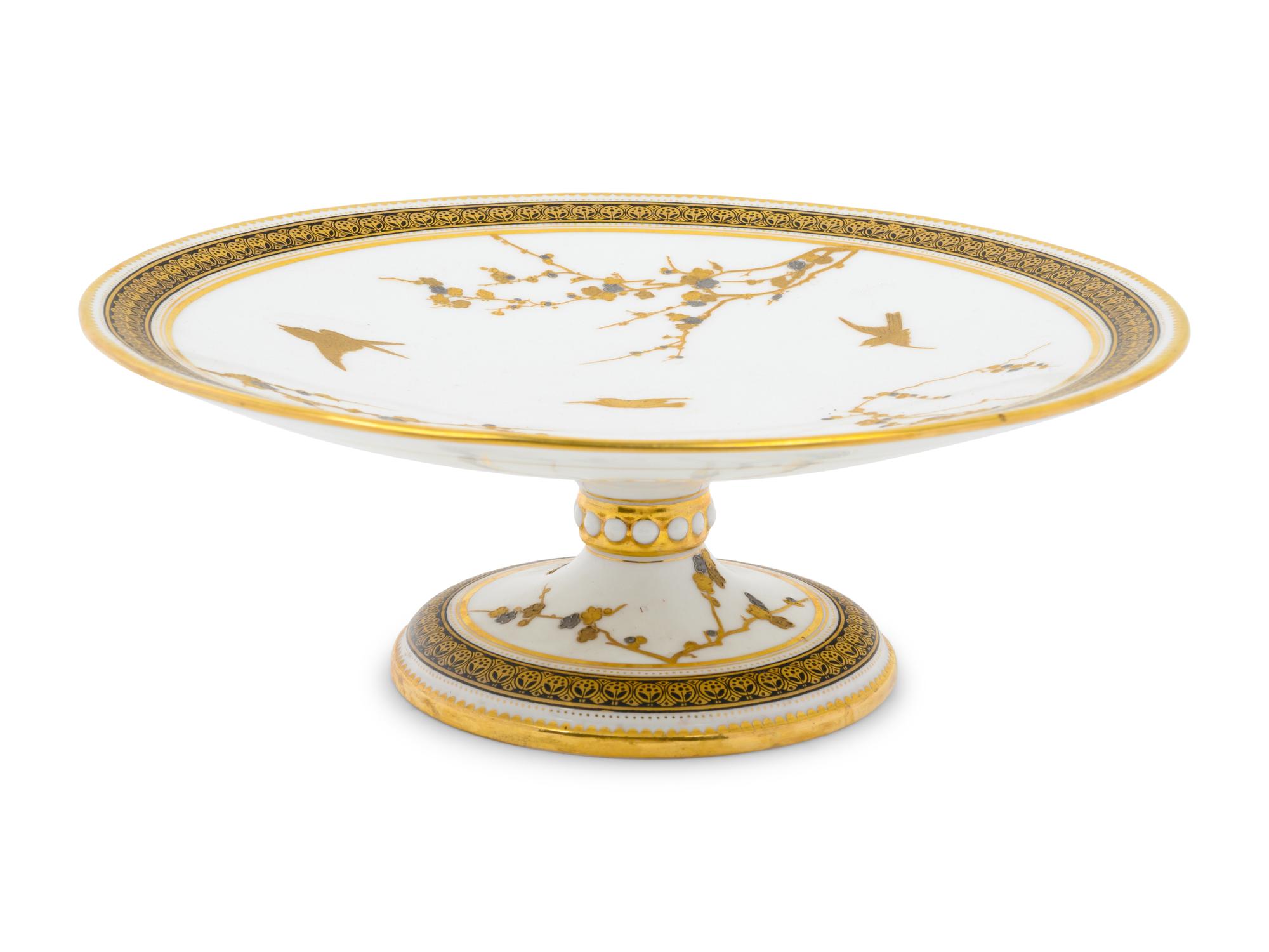 A Continental Parcel Gilt Porcelain Tazza