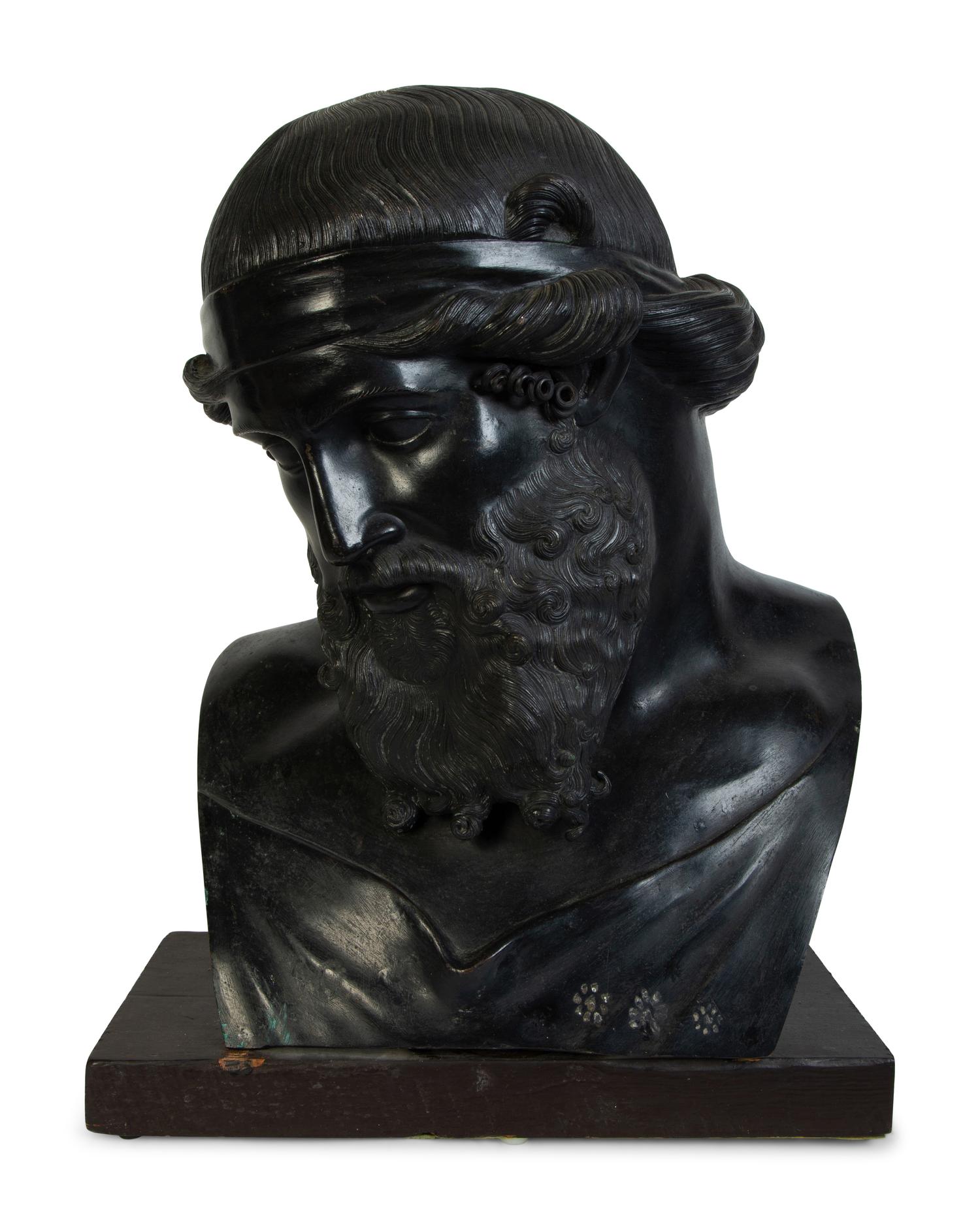 A Grand Tour Bronze Bust of Plato — 19TH CENTURY