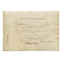 [Presidential] Fillmore, Millard. Partially Printed Document, signed