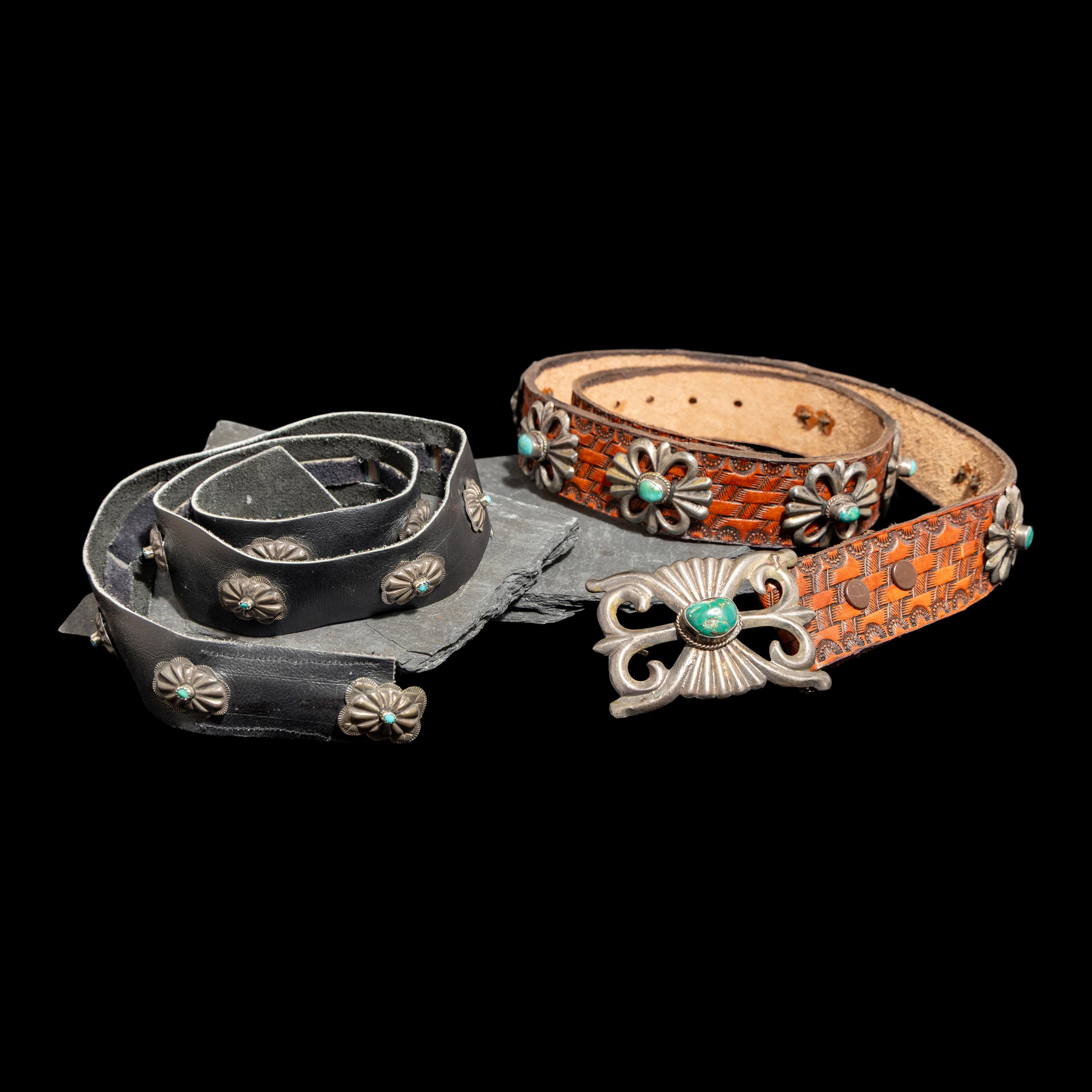 Navajo Silver and Turquoise Concha Belts