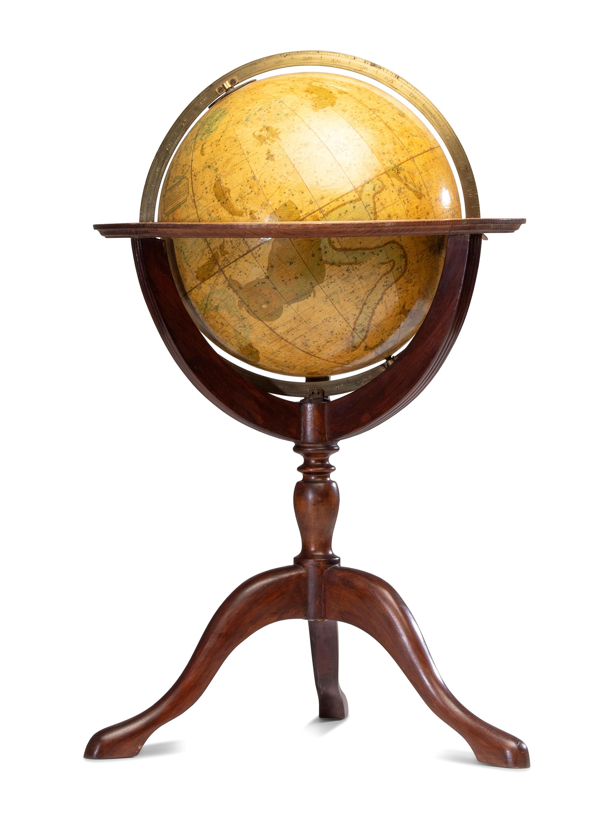 A Pair of Newton and Son 11-Inch New and Improved Terrestrial and Celestial Globes