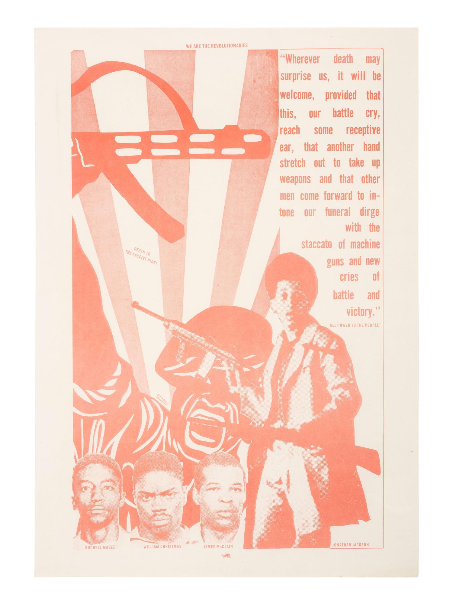 [BLACK PANTHER PARTY]. DOUGLAS, Emory (b. 1943), artist. We are the Revolutionaries . [Oakland, CA?], ca 1970.