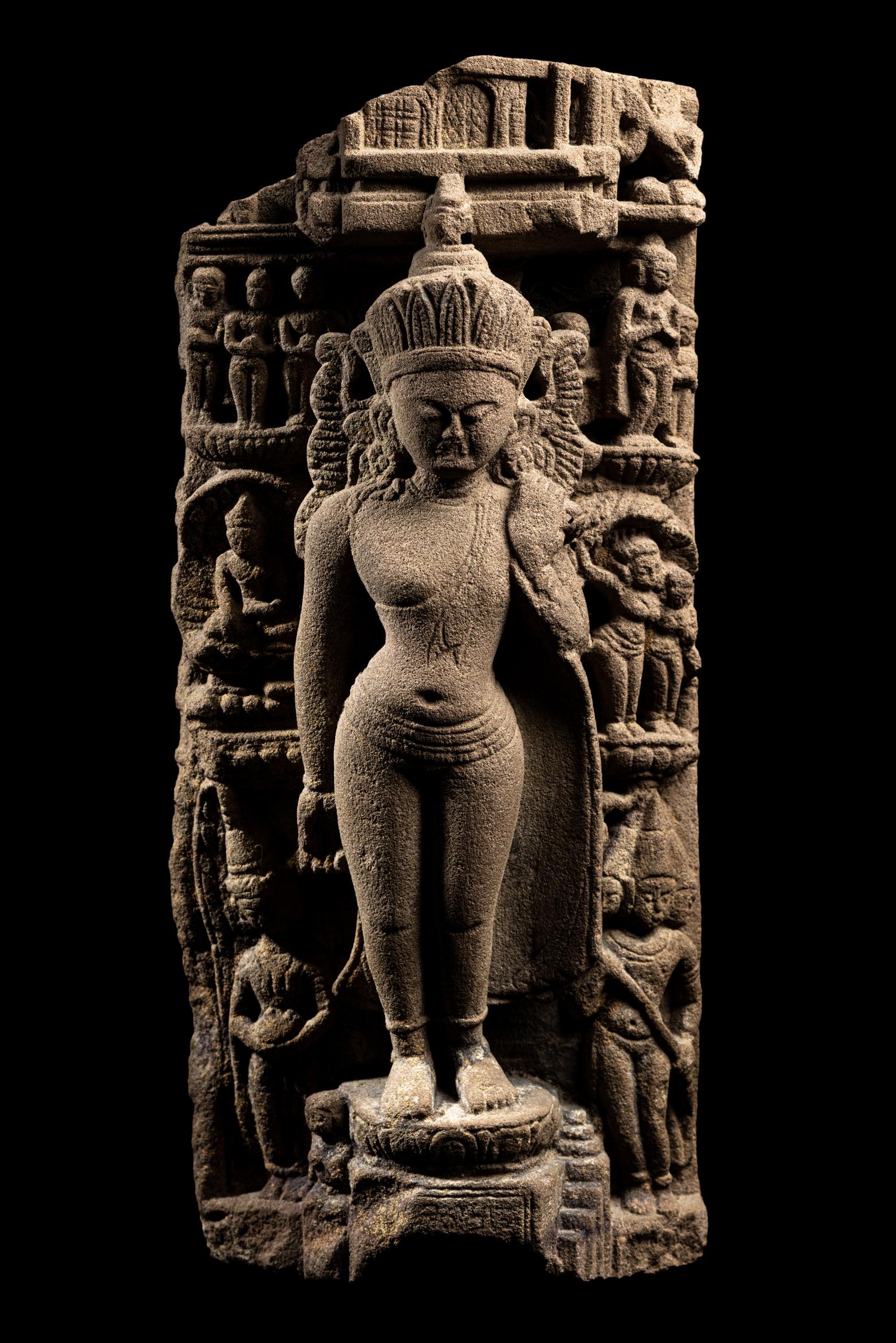 A Khmer Sandstone 'Bodhisattva' Carving