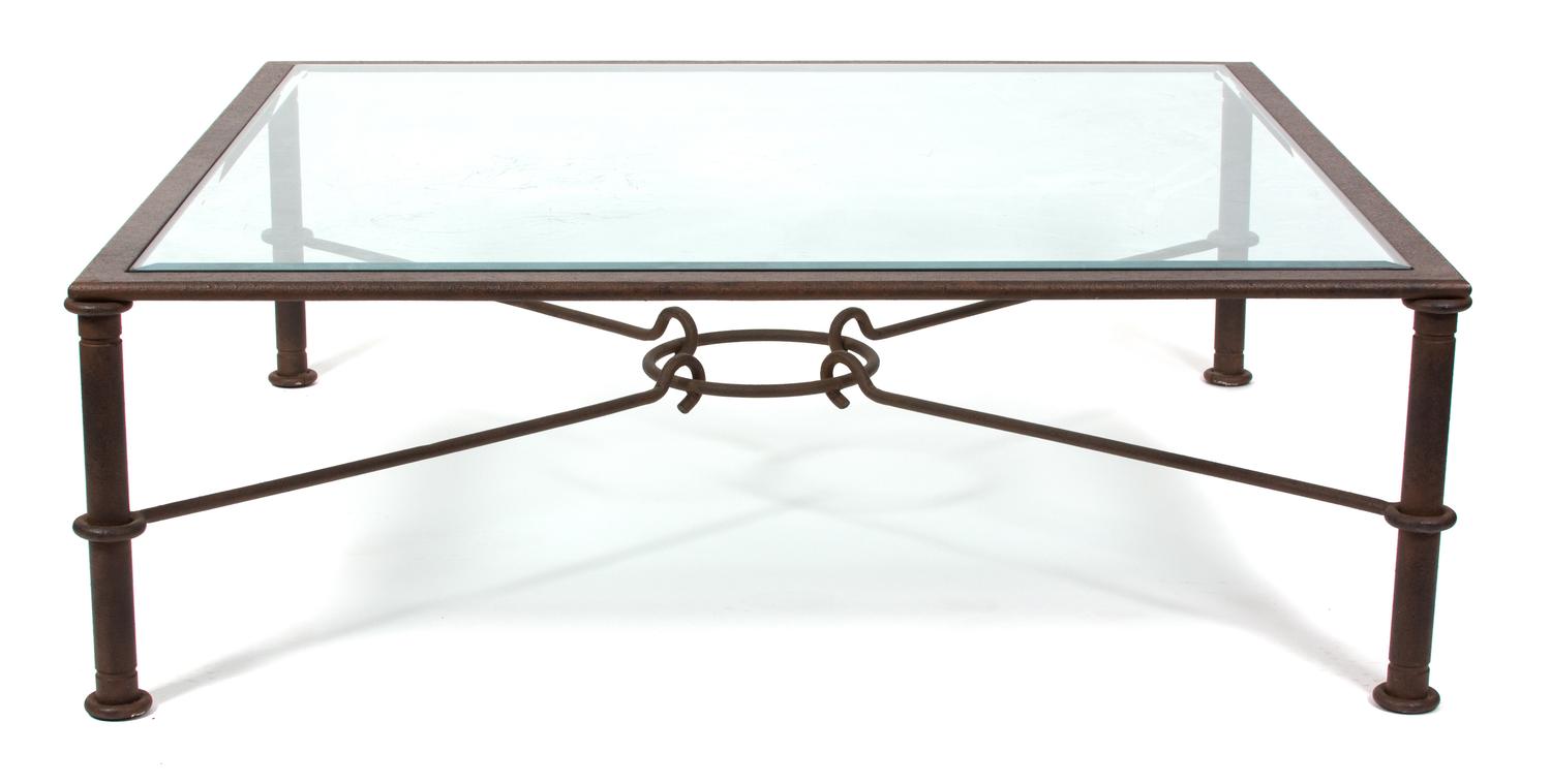 A Contemporary Wrought Iron Occasional Table Height 18 x width 54 x depth 54 inches. — 20TH CENTURY
