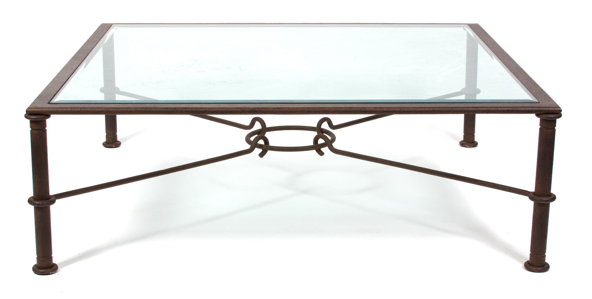 A Contemporary Wrought Iron Occasional Table Height 18 x width 54 x depth 54 inches. — 20TH CENTURY