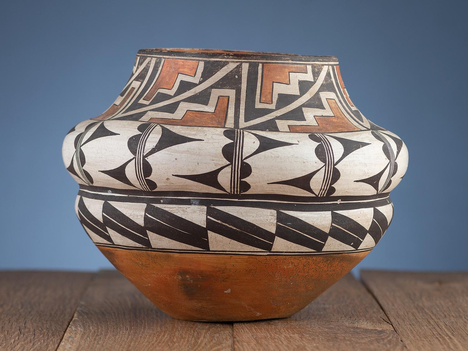 Acoma Double-Lobed Polychrome Pottery Jar
