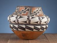 Acoma Double-Lobed Polychrome Pottery Jar