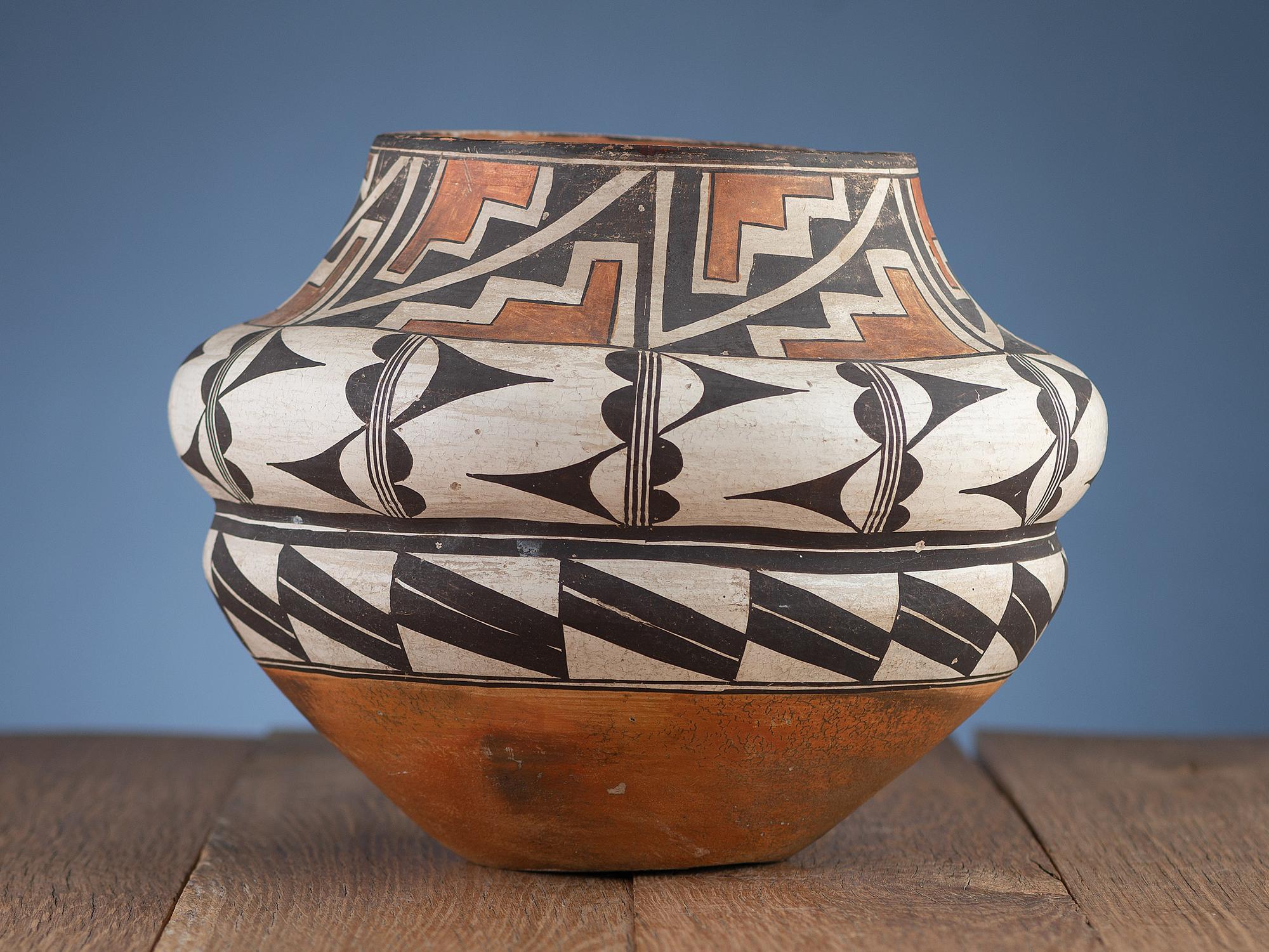 Acoma Double-Lobed Polychrome Pottery Jar