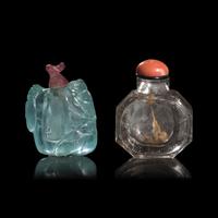 Two Chinese Hardstone Snuff Bottles
