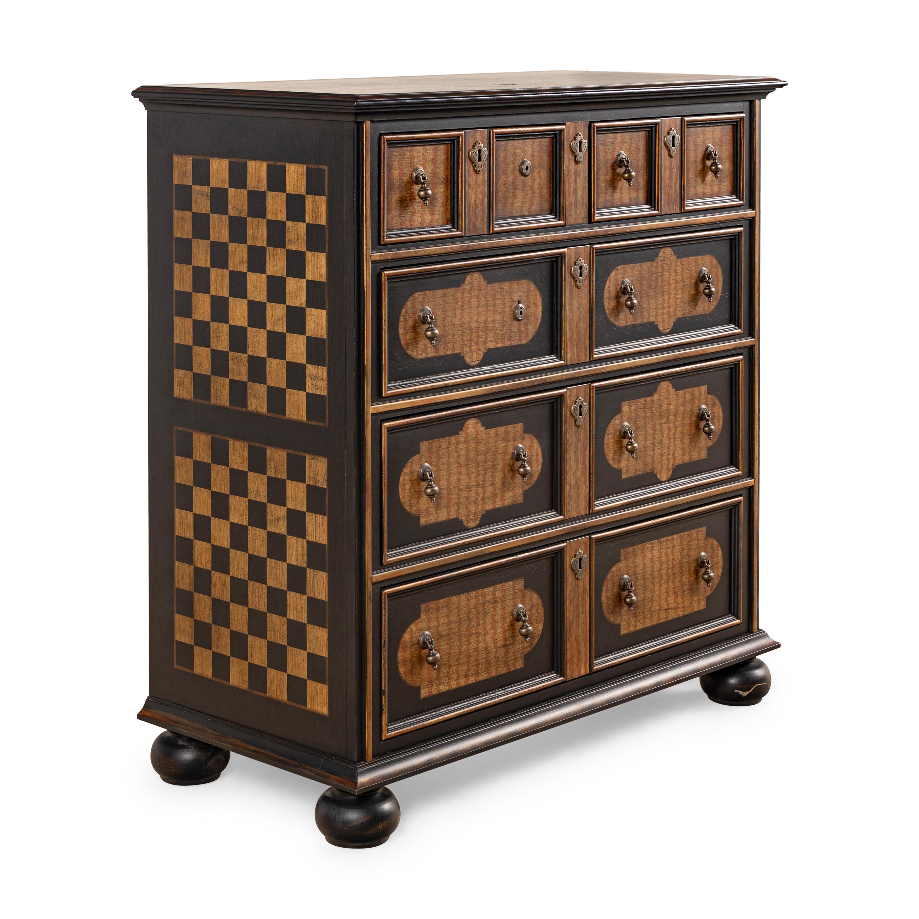 A William and Mary Style Painted Chest of Drawers