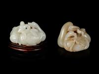 Two Chinese Jade Carvings of Geese