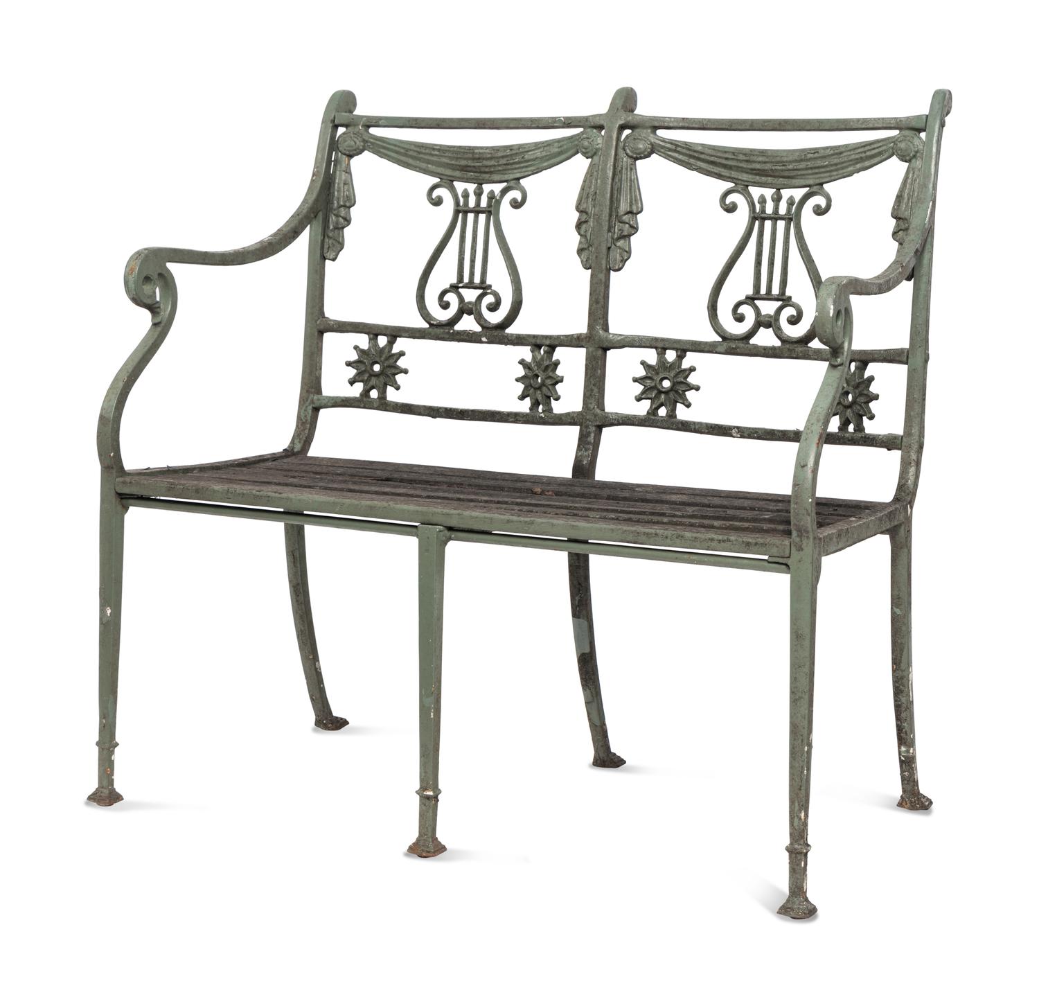 A Painted Metal Garden Furniture Suite