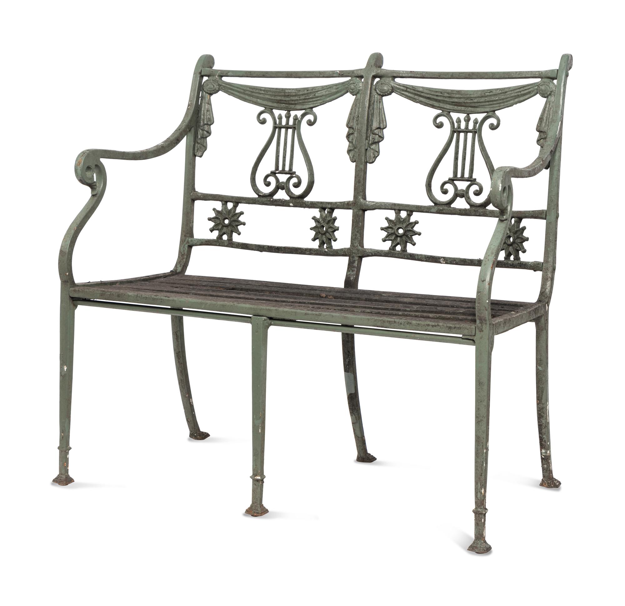 A Painted Metal Garden Furniture Suite