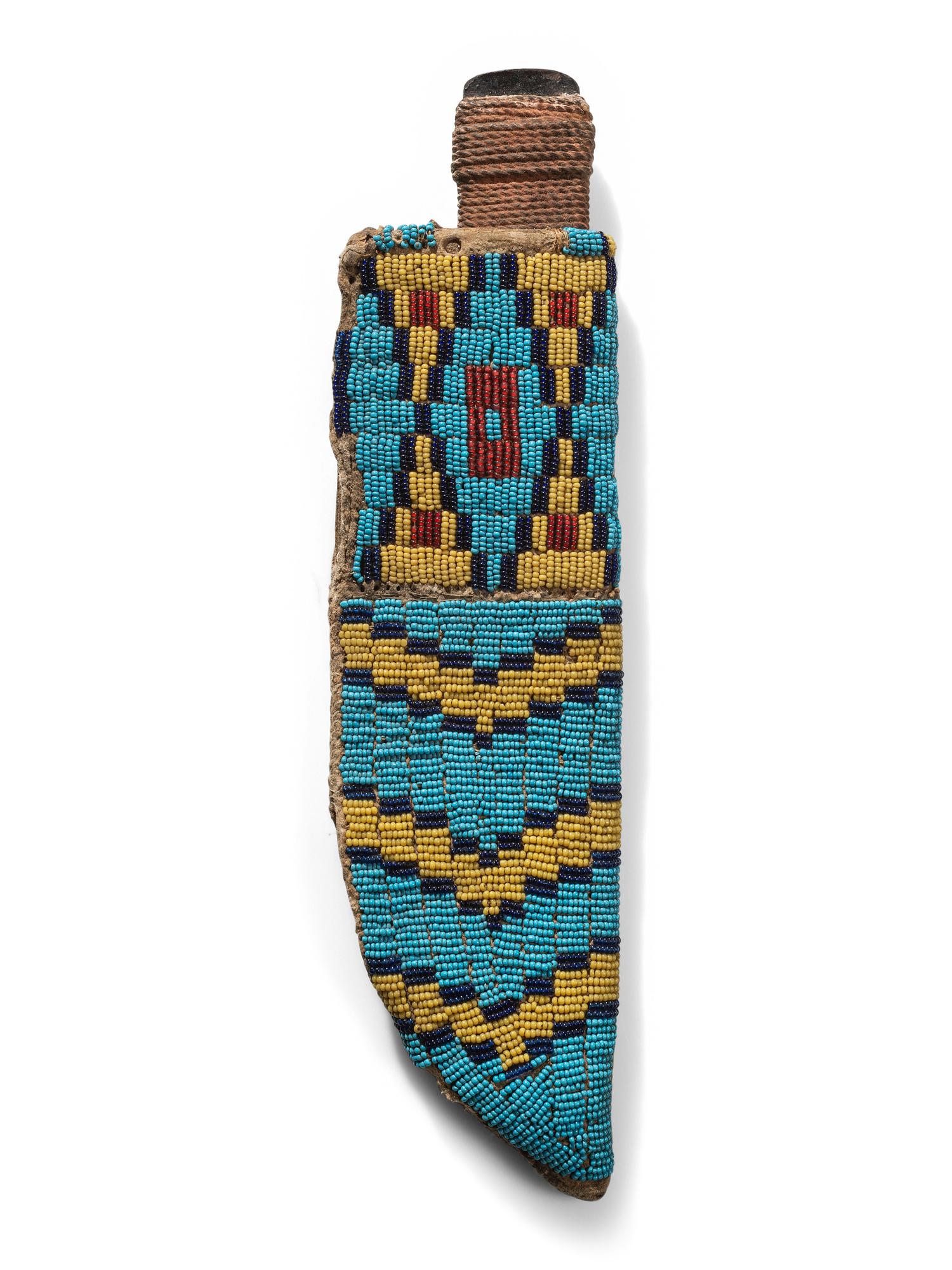 Sioux Beaded Buffalo Hide Knife Sheath