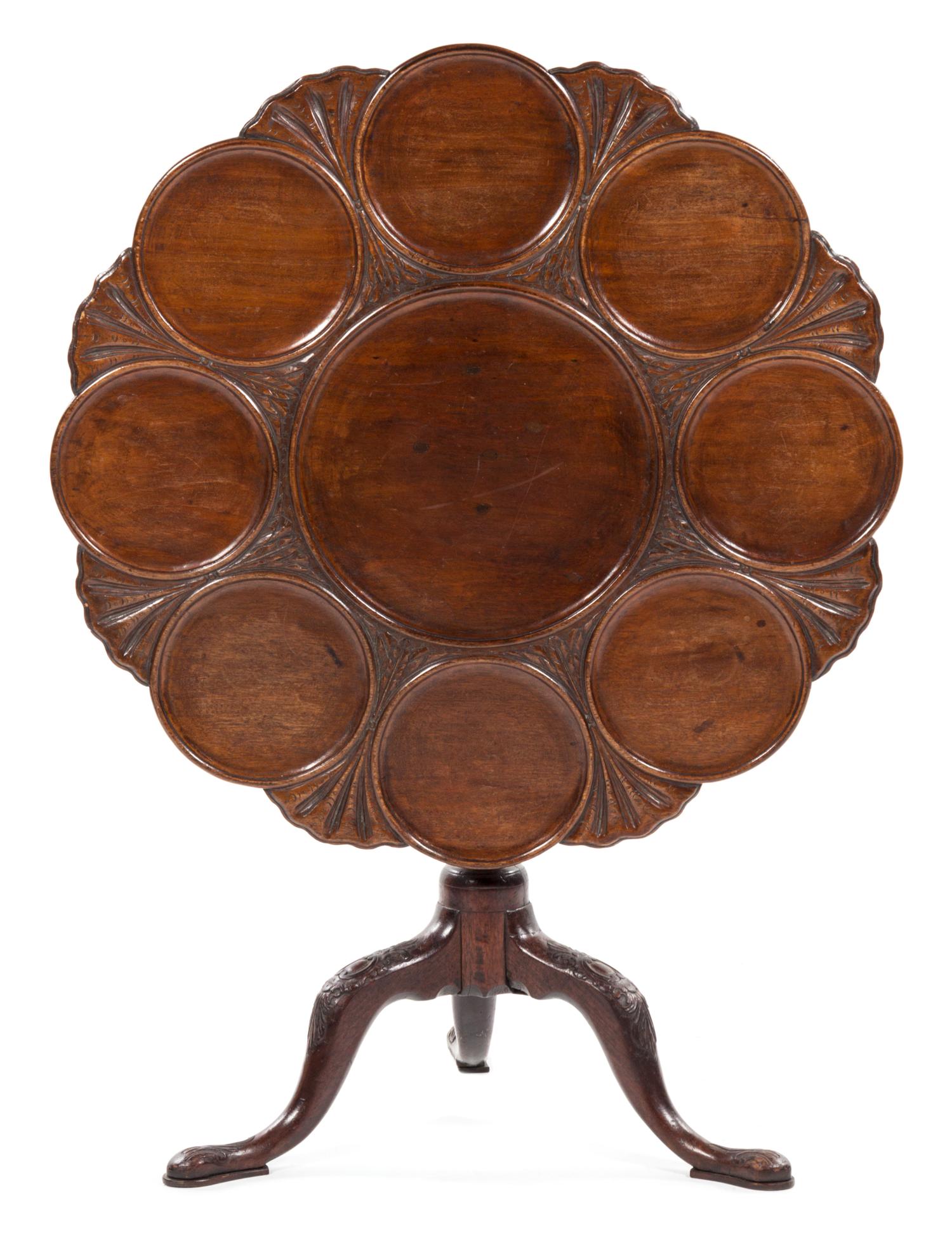 A Chippendale Style Mahogany Dessert Table, 19TH CENTURY, Height 27 1/2 x diameter 35 inches. — 19TH CENTURY,