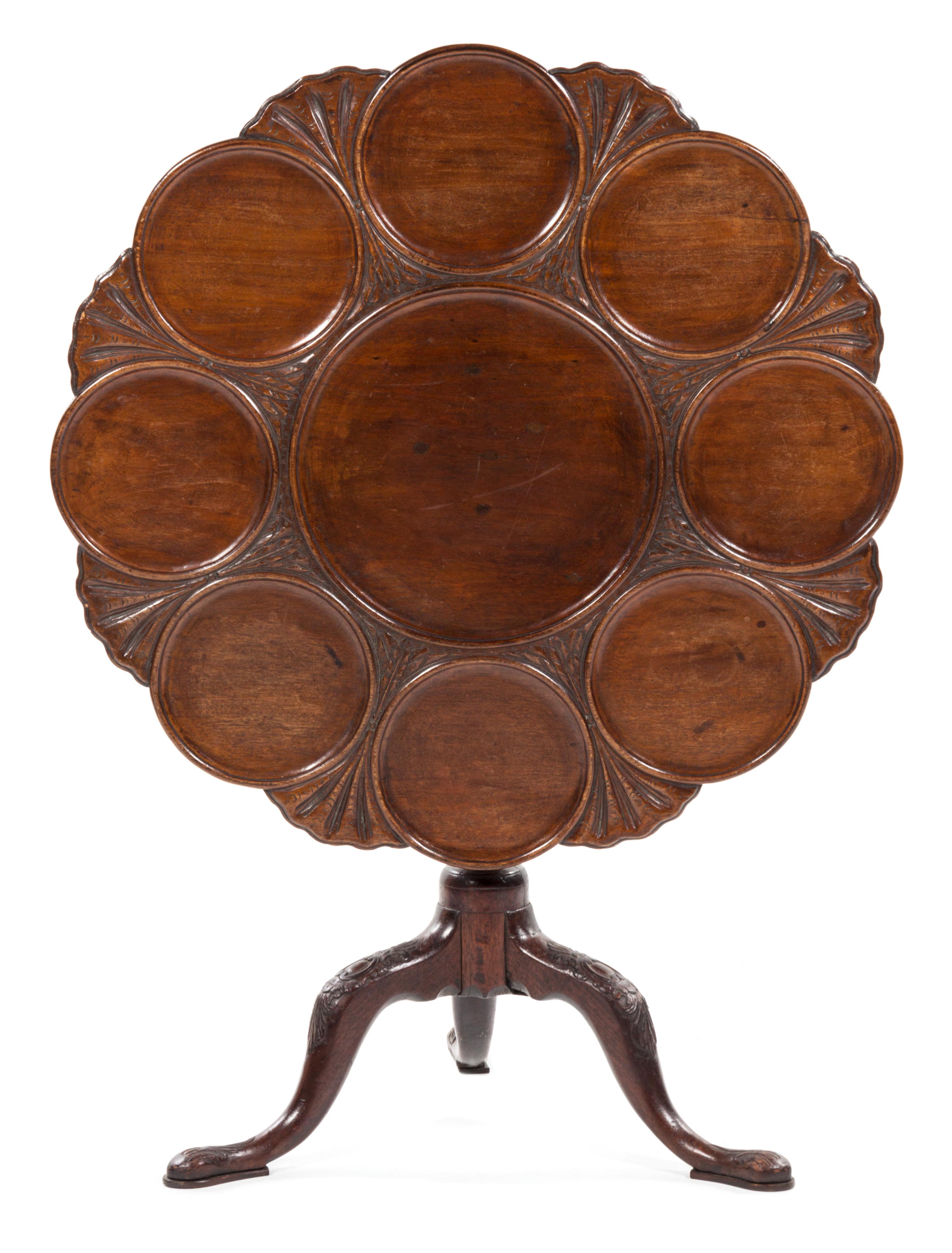 A Chippendale Style Mahogany Dessert Table, 19TH CENTURY, Height 27 1/2 x diameter 35 inches. — 19TH CENTURY,