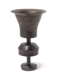 A Burnished Black Eggshell Pottery Stem Cup Height 8 1/4 inches. — NEOLITHIC PERIOD, 2500-2000 B.C.