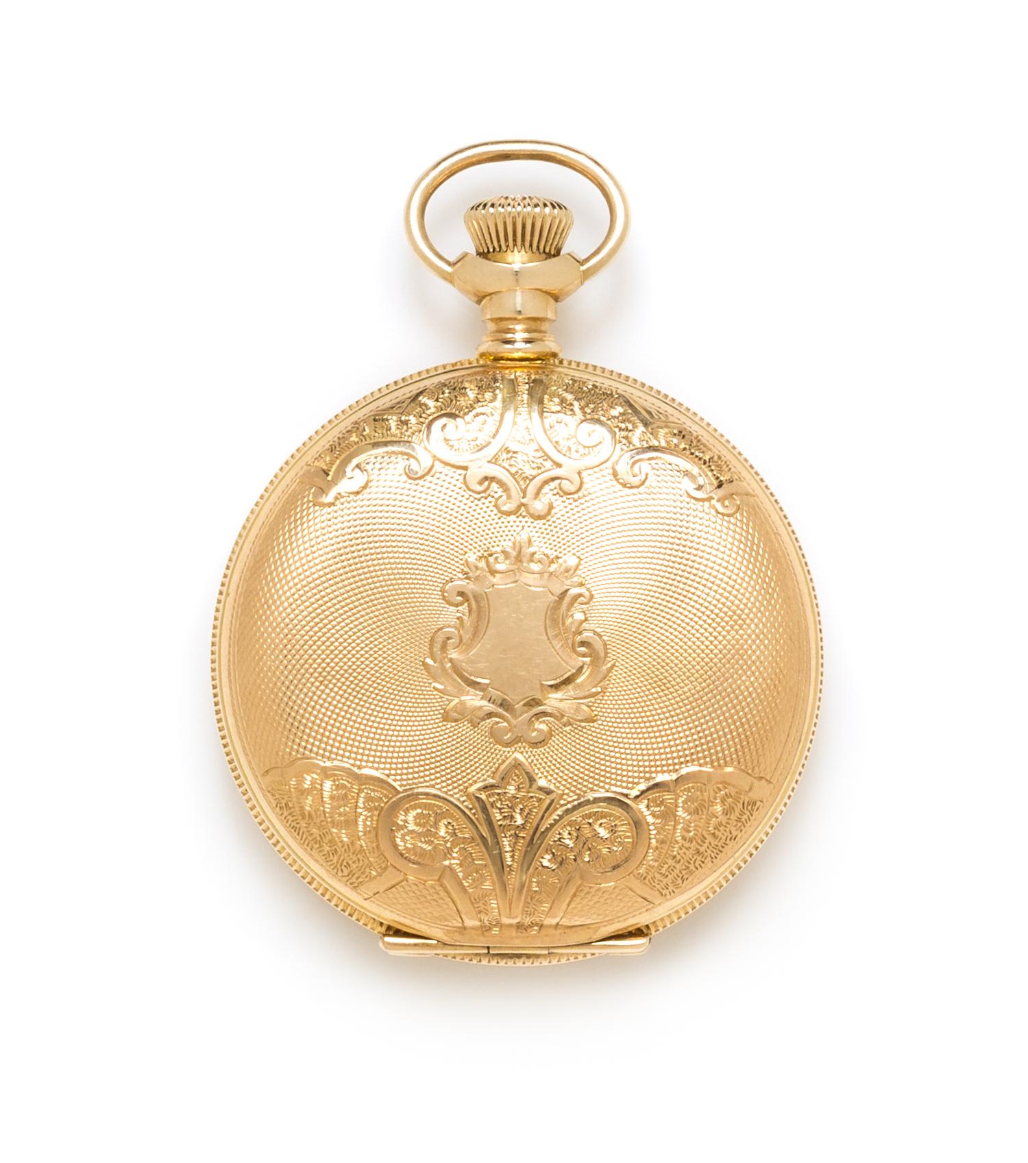 A 14 Karat Yellow Gold Hunter Case Pocket Watch, Waltham, Circa 1899, 20.00 dwts.