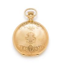 A 14 Karat Yellow Gold Hunter Case Pocket Watch, Waltham, Circa 1899, 20.00 dwts.
