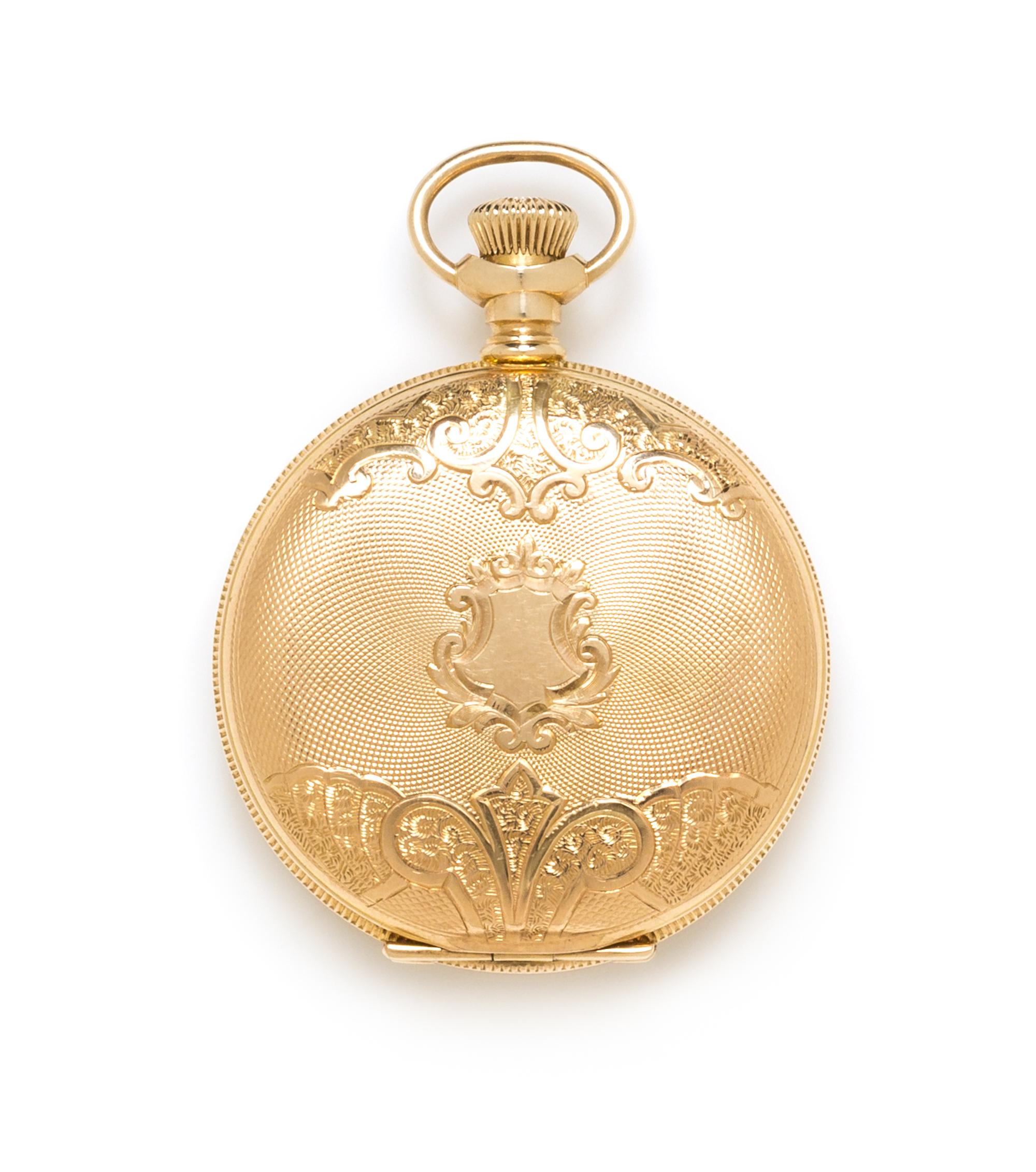 A 14 Karat Yellow Gold Hunter Case Pocket Watch, Waltham, Circa 1899, 20.00 dwts.