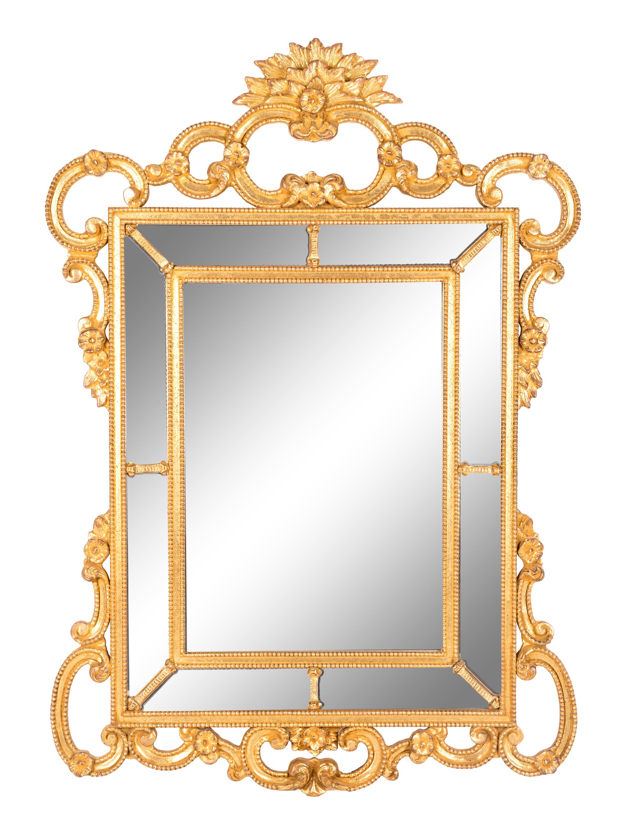 An Italian Baroque Style Giltwood Mirror
