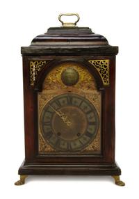 A Walnut Bracket Clock, DOMINIC ONOLYL, Height 19 1/4 inches. — DOMINIC ONOLYL,