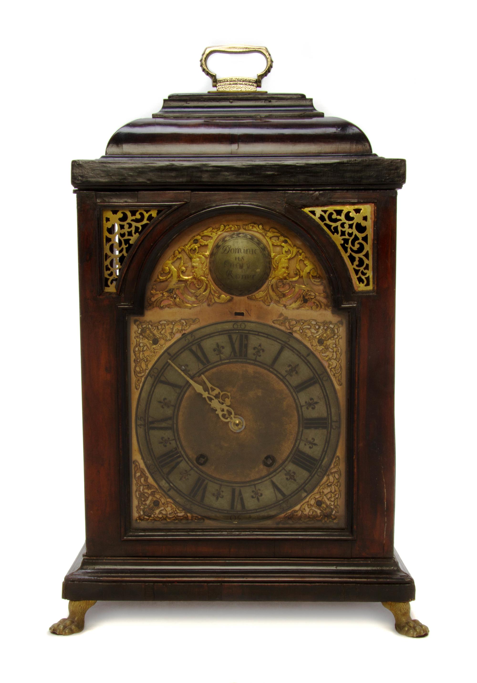 A Walnut Bracket Clock, DOMINIC ONOLYL, Height 19 1/4 inches. — DOMINIC ONOLYL,