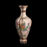 An Unusual Chinese Famille Rose Decorated Vase with "Endless Knot" Lip — 粉彩仿石釉博古圖盤腸口包袱瓶