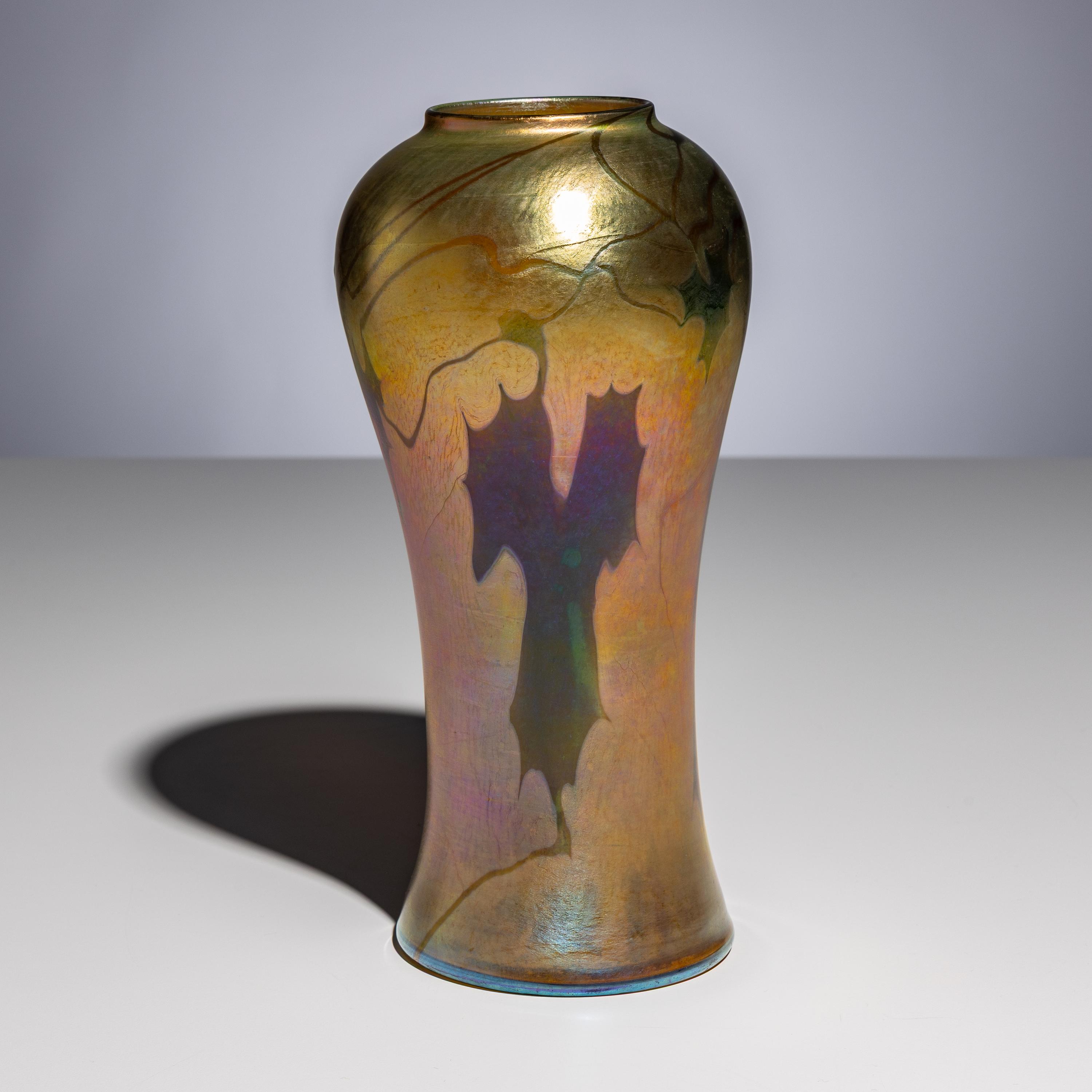 Tiffany Studios New York (American, 1880–1930) — Leaf and Vine Vase, c. 1907