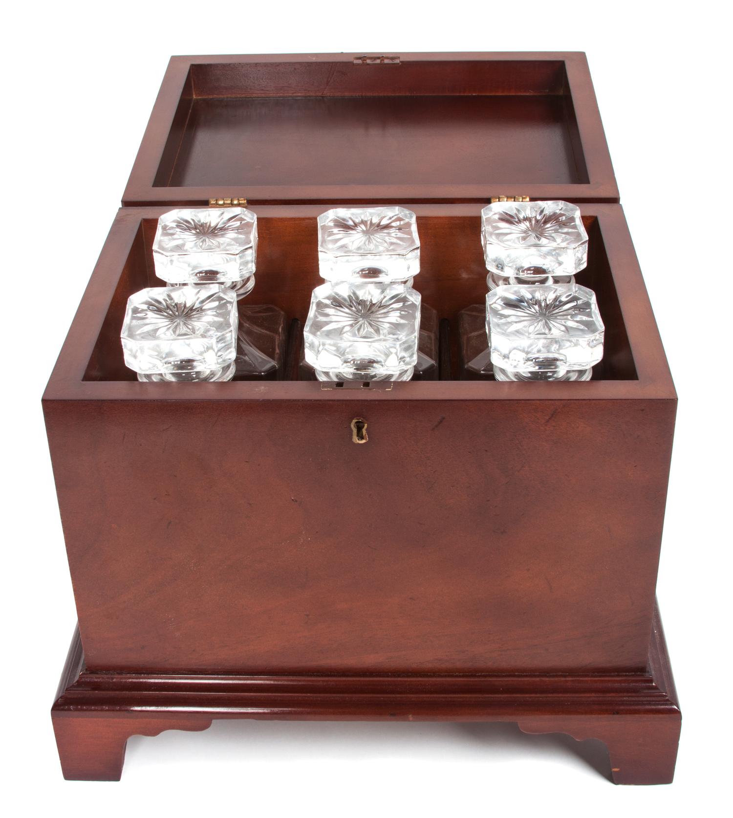 A Mahogany Cased Decanter Set Height 13 x width 14 x depth 10 inches — 20TH CENTURY