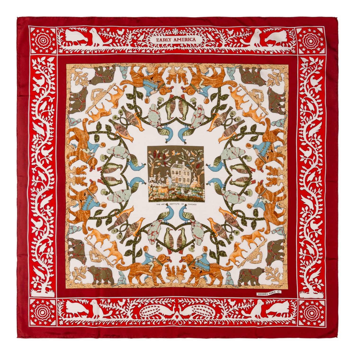 Hermès Scarf Made for The Art Institute of Chicago, 1970