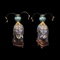 A Pair of Large Chinese Cloisonne Enamel Elephants, 20th Century 近代 掐絲琺瑯太平有象一對