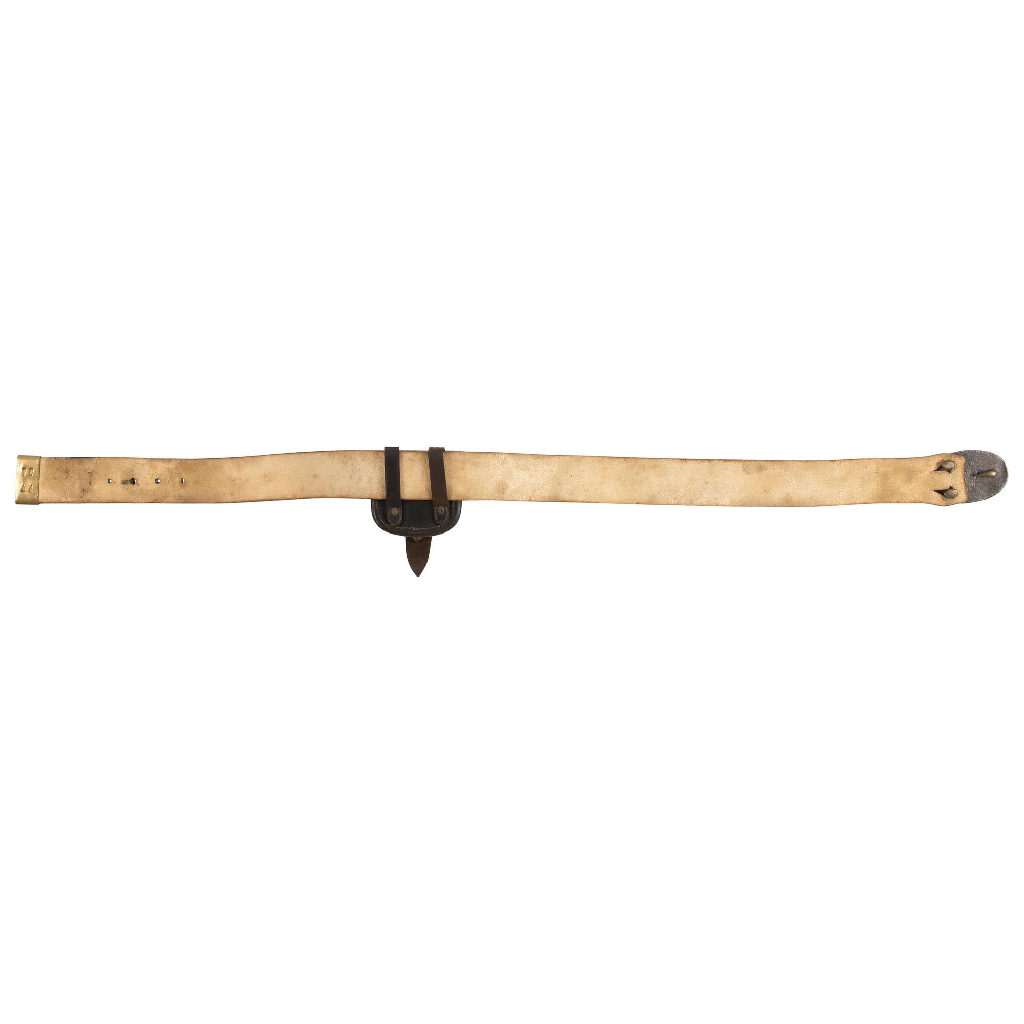 U.S. Civil War Infantry Belt with Maker Marked U.S. Plate & Cap Pouch