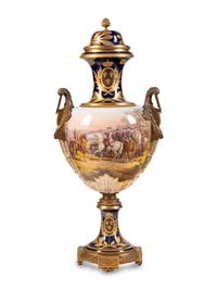A Gilt Bronze Mounted Sèvres Style Porcelain Urn