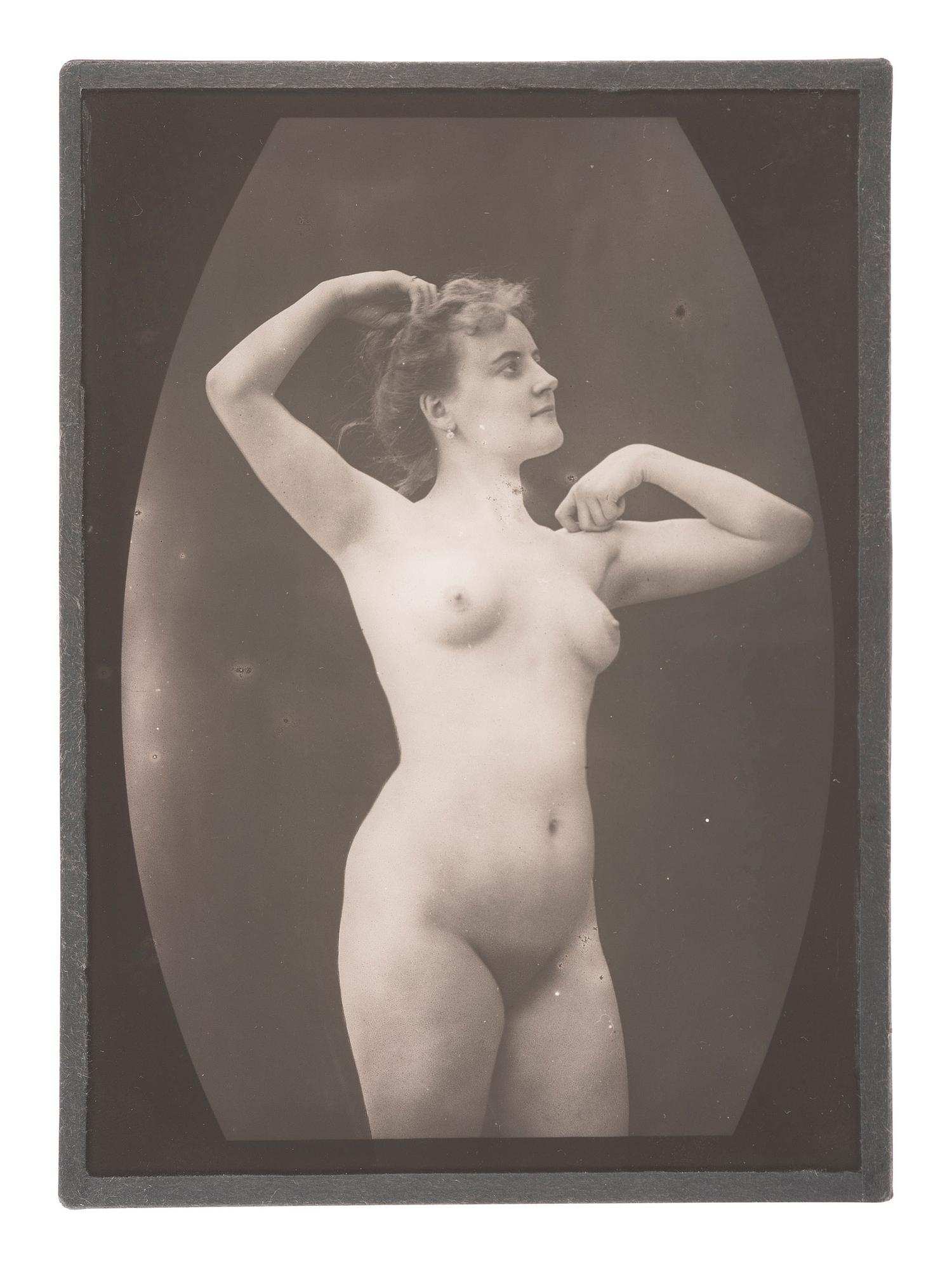 [EARLY PHOTOGRAPHY]. Collection of cased images, glass negatives, and postcards of nude subjects.