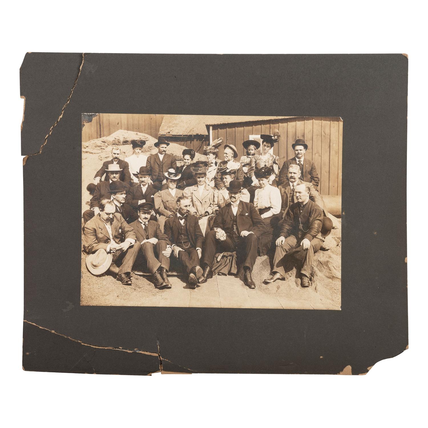 [MINING - NEVADA]. A group of 3 early mining images and a photograph booklet of mining activity in Virginia City, Goldfield, and Rawhide, Nevada, comprising: