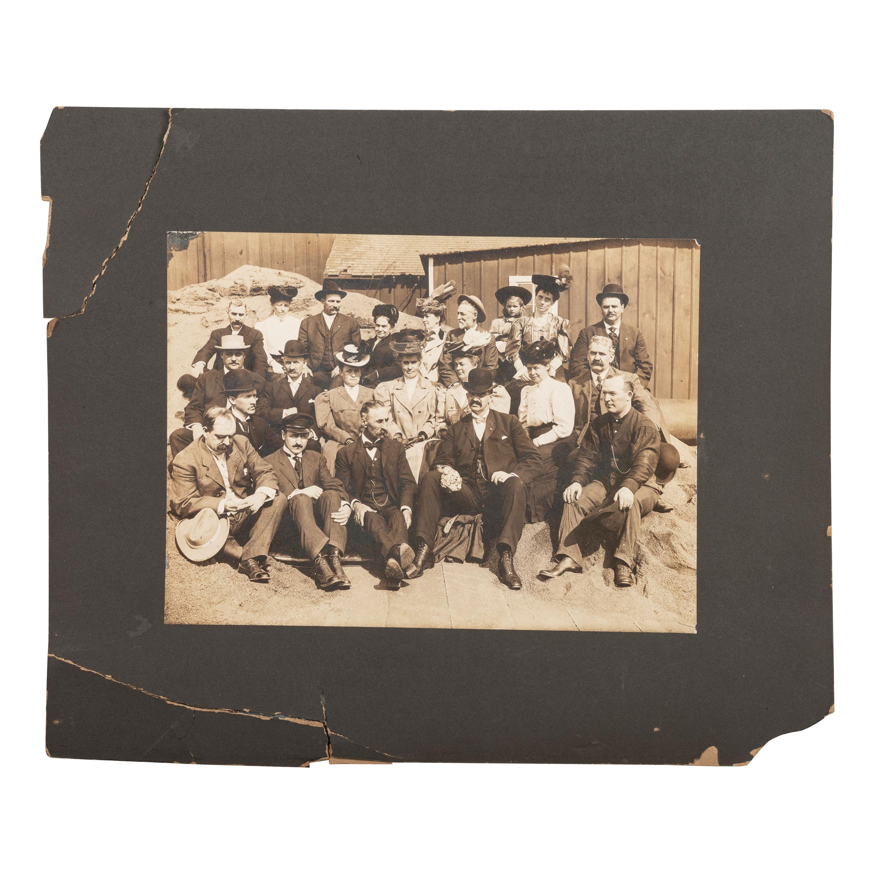[MINING - NEVADA]. A group of 3 early mining images and a photograph booklet of mining activity in Virginia City, Goldfield, and Rawhide, Nevada, comprising: