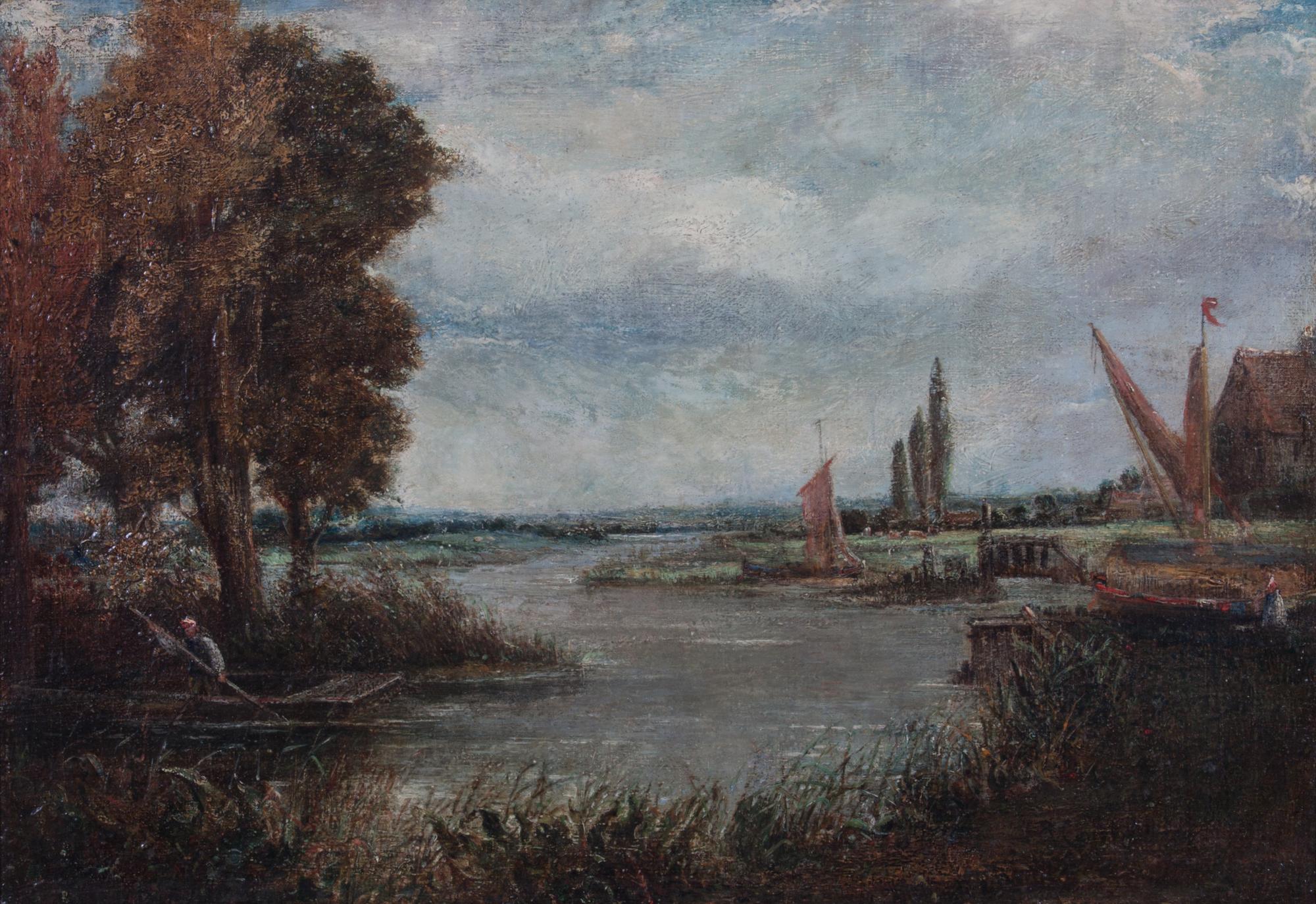 Artist Unknown, (English, 20th century), River Scene with Boats