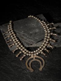 Navajo Silver Squash Blossom Necklace