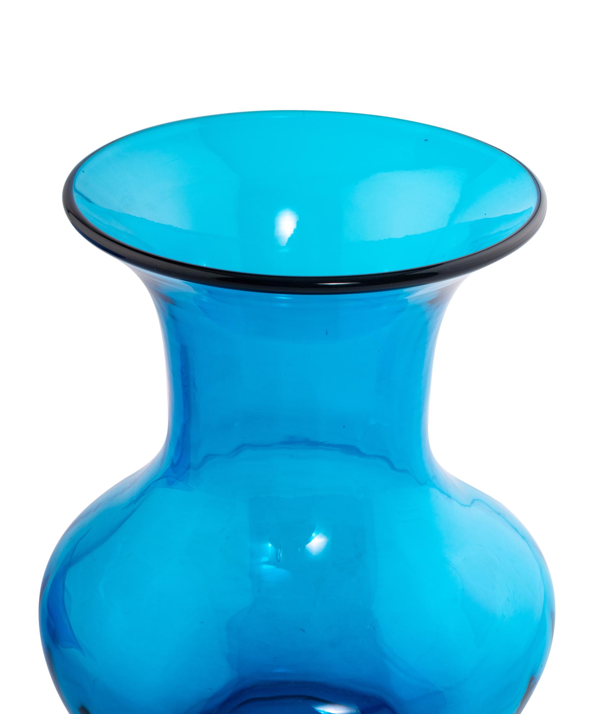Two Contemporary Blue Glass Articles