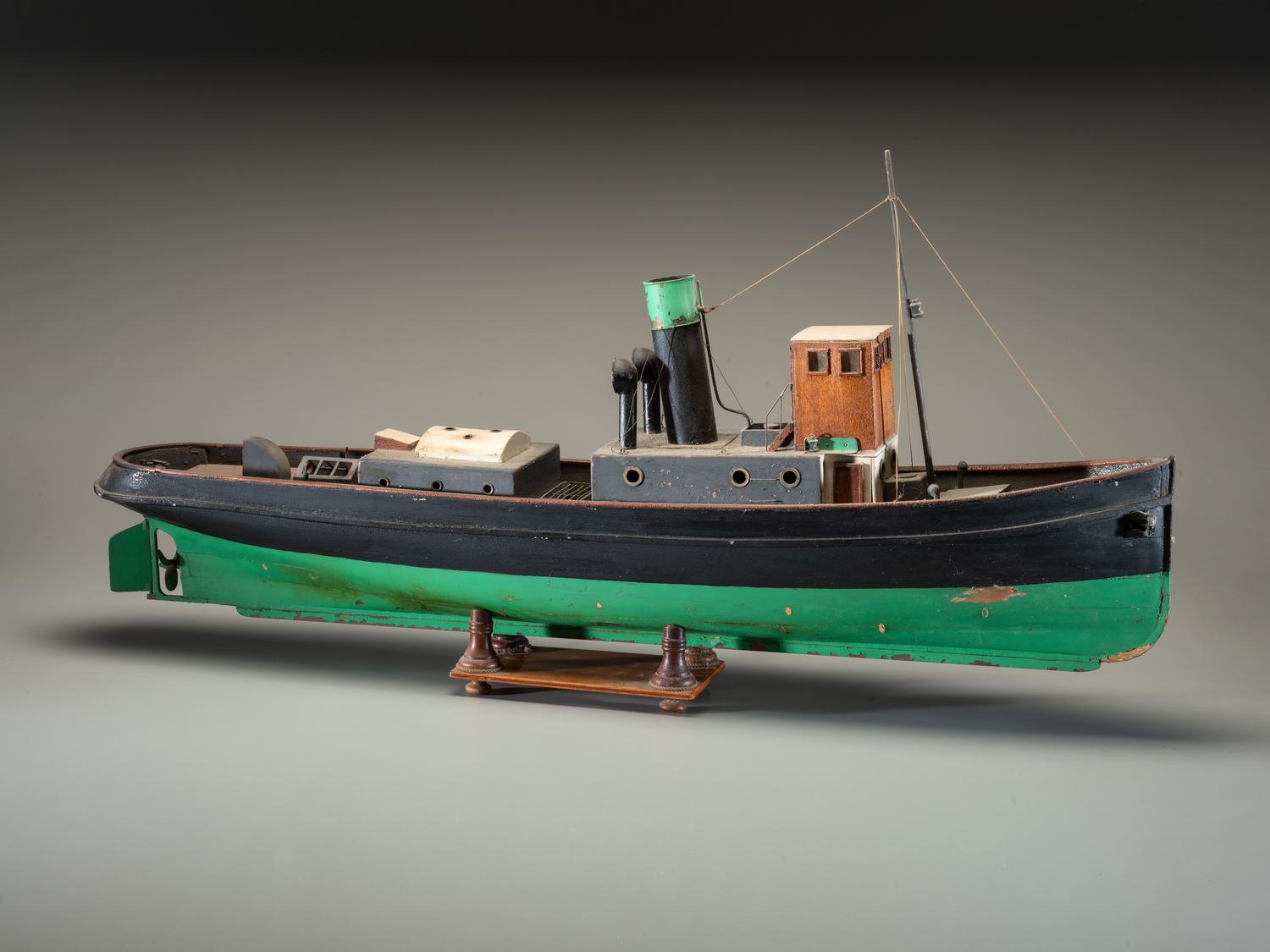 A Painted Wood Model of the Steamboat Margot