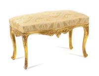 A Louis XV Style Giltwood Bench Height 19 x width 32 x depth 19 inches. — 19TH CENTURY