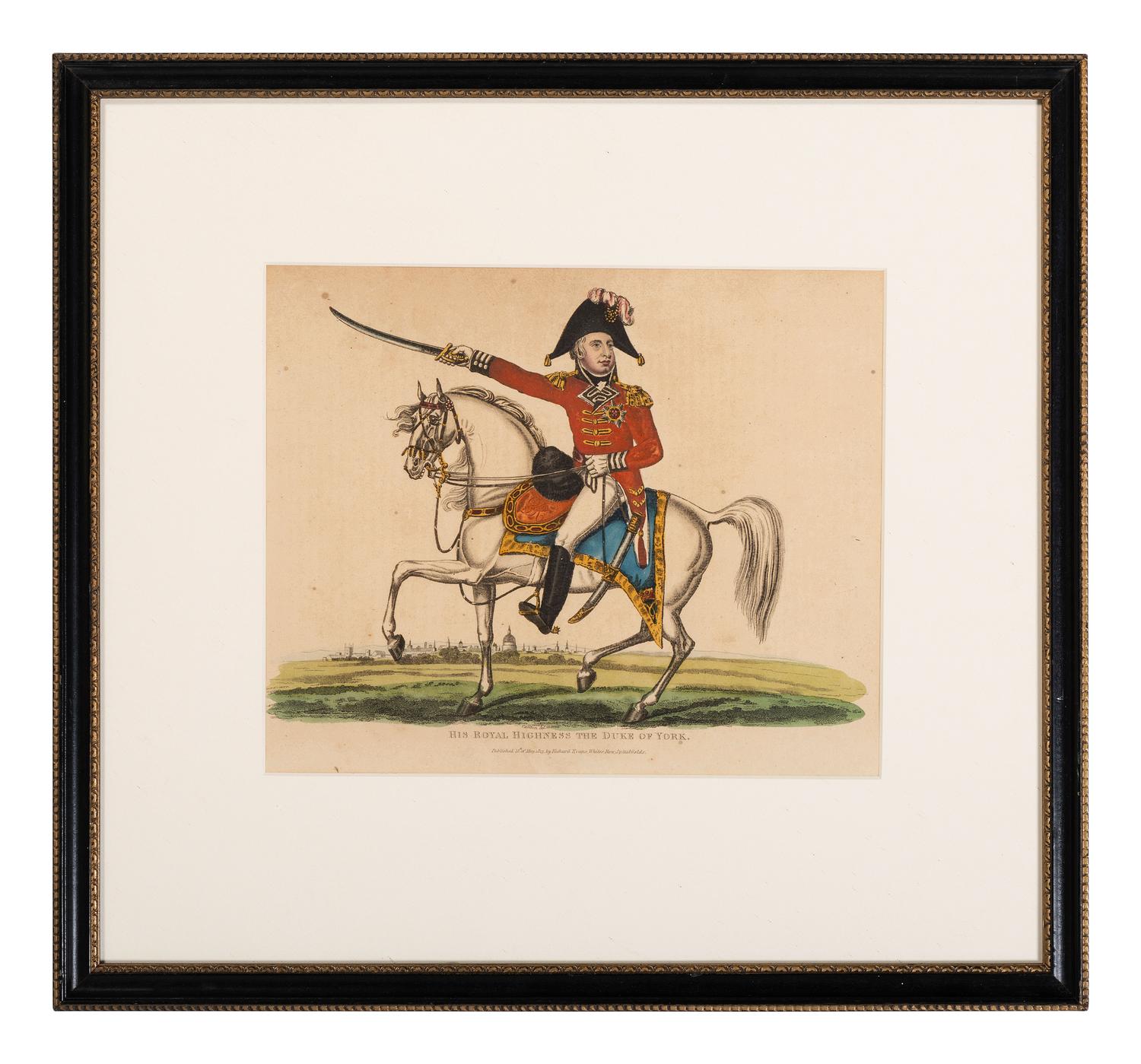 Six Hand-Colored Engravings of Napoleonic Wars Commanders