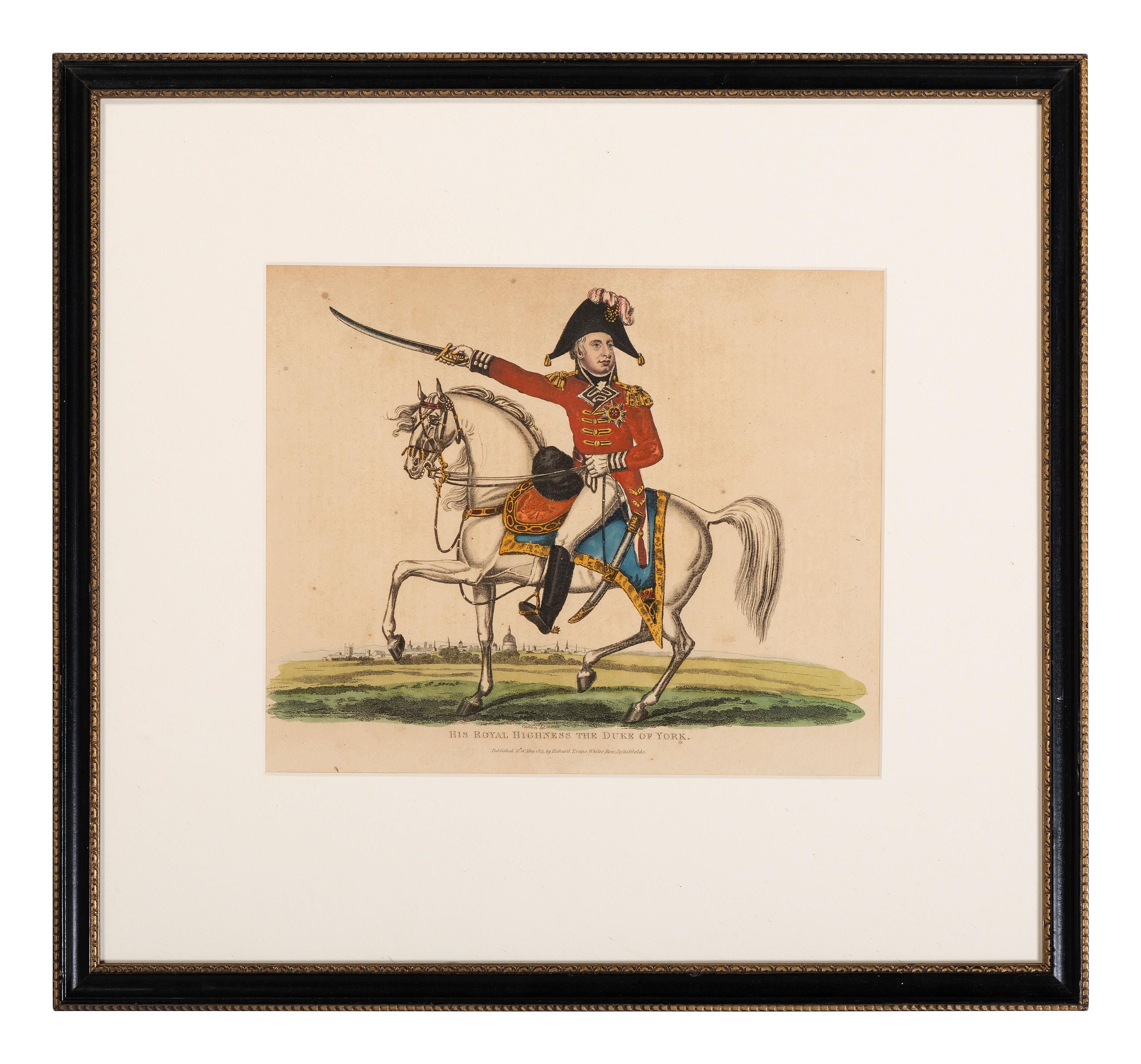 Six Hand-Colored Engravings of Napoleonic Wars Commanders