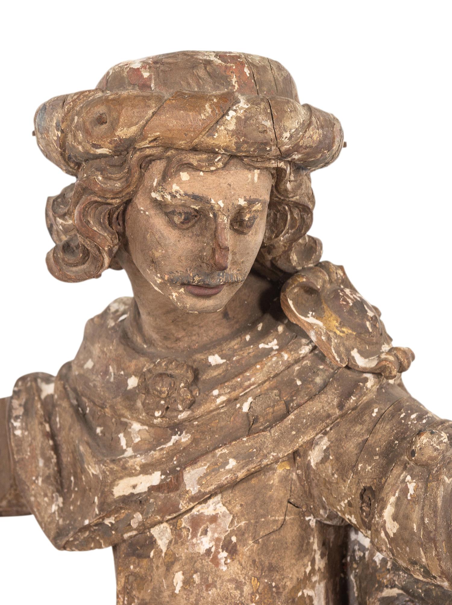A Large Continental Carved and Painted Figural Group