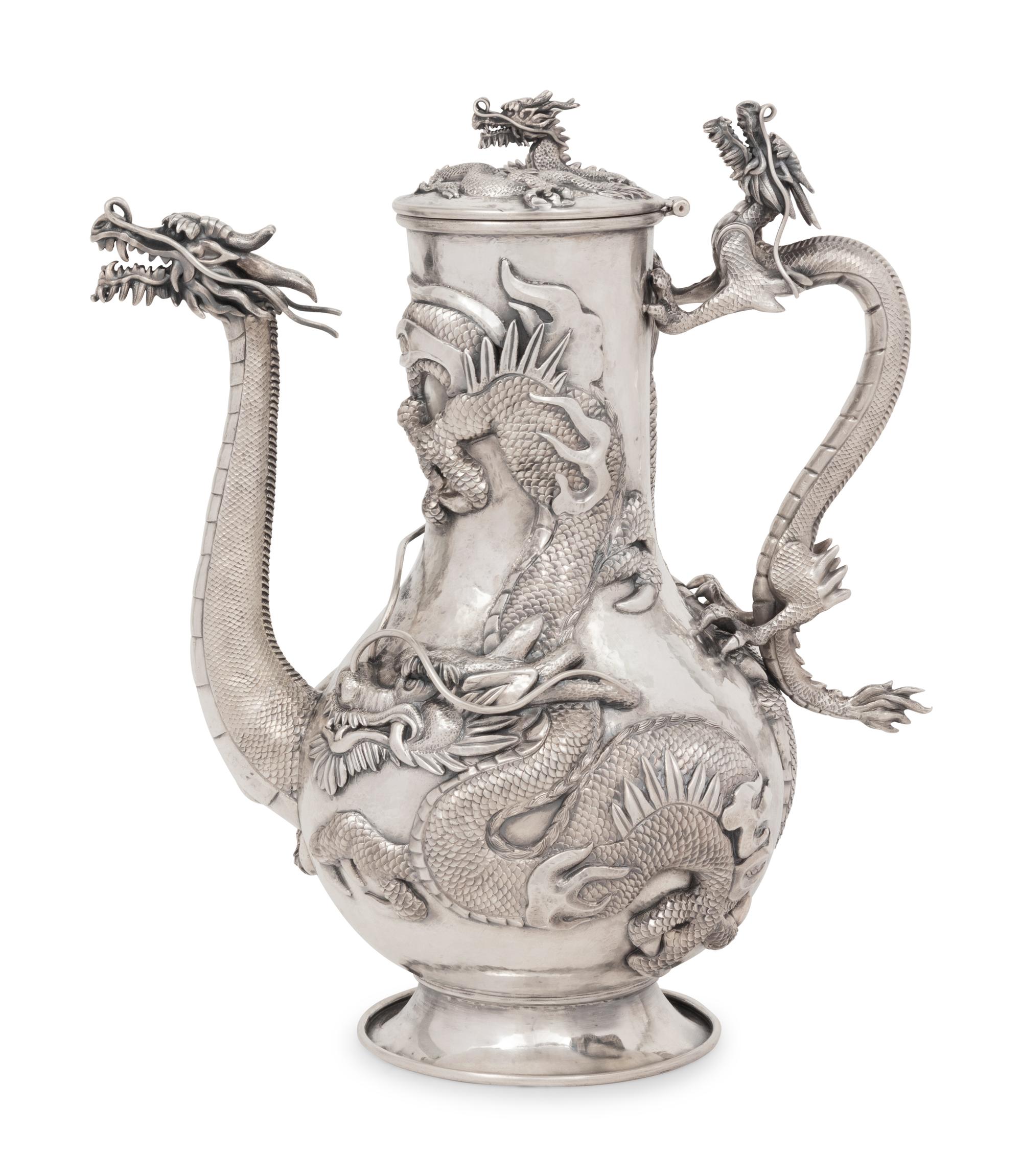 A Japanese Silver Seven-Piece Tea and Coffee Service