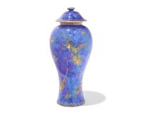A Wedgwood Lustreware 'Hummingbird' Covered Vase