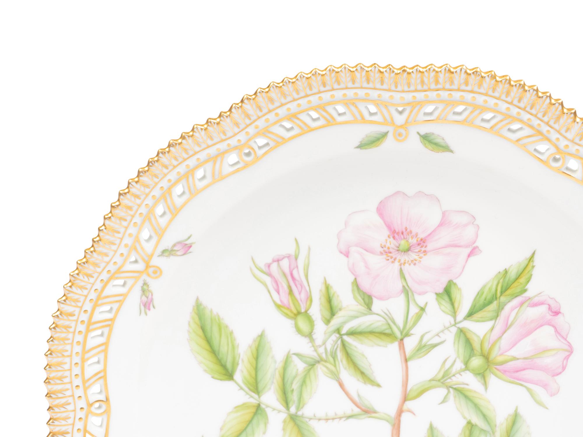 Three Royal Copenhagen Flora Danica Porcelain Reticulated Platters
